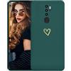 Kaywzo Cover per OPPO A9 2020/A5 2020,Custodia in Silicone TPU Liscio di Morbido con Modello Cardiaco,Design Minimalista,Ultrasottile Donna Antiurto Case Cover,Verde