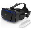 TUADAJI Occhiali VR, Realtà Virtuale 3D, Realtà Virtuale per Film e Giochi 3D, per Smartphone 4.7-7 Pollici [con controller]01