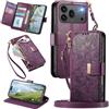 MOJIA Portafoglio Custodia per Honor 600 5G / 600 Pro 5G, Flip Cover in Pelle con Tracolla a Tracolla, Scomparto a Cerniera e Funzioni Multifunzione. Purple