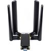 Coolwell USB to M.2 B Key 5G Module Adapter with Aluminum Alloy Heatsink, Quad Antennas, USB 3.1 Interface, Compatible with SIMCom/Quectel/Fibocom, for 3042/3052, for Raspberry Pi/Jetson/PC