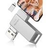 Levida Chiavetta USB 512gb per Phone,Levida Pen Drive Penna USB 3.0 Pendrive 4 in 1 Photostick Chiave USB Type C con iOS,Android,Tipo C Porta/Smartphone, Computer, Laptop, PC,Argento