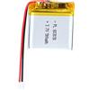 Sunkoo Batteria LiPo 3,7V 500mAh 603030 con cavo JST - Batteria ricaricabile in litio polimero per altoparlanti Bluetooth, progetti DIY ed elettrodomestici