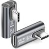 deleyCON Adattatore USB-C Angolato 90° (2 Pezzi) - 40 Gbps, 240W, 8K60Hz, USB 4.0, Corpo in Alluminio - Spina USB-C a Presa USB-C per Smartphone, Tablet, Laptop, MacBook, PS5, ecc.