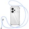 Vauki Cover per Xiaomi Redmi Note 13 Pro+ 5G con Cordino, Custodia con Laccio Collana Tracolla Trasparente Silicone TPU+PC Bumper Back Antigraffio Proteggere Case per Redmi Note 13 Pro Plus, Viola