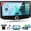 Motorsi 4GB+64GB 2 Din Carplay Autoradio con Navigazione GPS, Android Auto Car Stereo 10,88 Pollici Touchscreen con WiFi, Bluetooth, FM/RDS Radio, Schermo Diviso + Telecamera Posteriore
