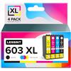 LESSINT 603 XL cartucce d'inchiostro - di ricambio per Epson Ink Multipack - 603XL cartucce d'inchiostro nero, ciano, magenta, giallo - XP-2100/XP-3100/XP-4105/WF-2810/WF-2835