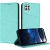 VEGOSCASE Cover per Samsung Galaxy A22 5G, Flip Libro Custodia Pelle PU Portafoglio con Slot per Schede [Supporto Stand] Magnetica Cover per Galaxy A22 5G, Blu Chiaro