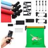 ANGDI Kit di supporto per fondali a rulli motorizzati, supporto elettrico per fondale da parete e soffitto con telecomando, supporto per fondali da pavimento a 2/3/4/6 rulli(4 Roller)