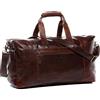 SID & VAIN® borsa viaggio tracolla vera pelle vintage BRISTOL SIDE grande XL borsone bagaglio a mano sportiva duffle bag weekend uomo donna marrone prodotto artigianale