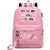 Roffatide Stray Kids Zaino per ragazze ragazzi KPOP Merch SKZ Schoolbag Zaino Casual per STAY Rosa C