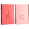 PATIKIL 2Pcs Porta Biglietti Da Visita Estrattore A Pollice, Custodia Porta Tessere In Lega Di Alluminio Portatile Per Credito ID Uomini Donne (Rosso/Oro Rosa)