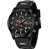 KXAITO Orologio sportivo analogico da uomo, orologio militare per esterni, a LED, cronometro, digitale, elettronico, grande, doppio schermo, impermeabile, tattico, da uomo, 0089 g nero, L, Cronografo