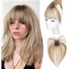 UDU Extension con frangia in veri capelli umani, con frangia a 360°, con clip invisibili, per un cambio istantaneo dei capelli, look naturale, leggere e riutilizzabili, da donna