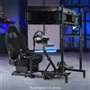 Dardoo Racing Sim Cockpit Triple Screen Display & Black Seat Fit G920 G923 G29