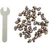 Vibsky 50 bulloni in acciaio inox per pedali della bicicletta, per vari tipi di bici, presa migliorata, perni antiscivolo, 8 x 6 mm, colori assortiti con chiave (oro)