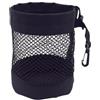 GOXQIT 1 borsa porta palline da golf con chiusura a coulisse in nylon a rete e clip in plastica for appenderla, comoda appendere alla sacca Per Accessori(S Black)