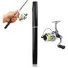 equlup Mini canna da pesca, canna da pesca a forma di penna e mulinello combo 20 cm/7,9 pollici tasca retrattile canna retrattile con mulinello per acqua dolce acqua salata