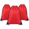 Stampasi Set 5 pezzi Zaino a Sacca Chiusura con Coulisse in Nylon 33x45cm con Doppia Corda di Chiusura Ideale per Sport Palestra Tempo Libero Adulti Bambini e Gadget Promozionale (5 Pezzi, Rosso)