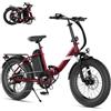 Touroll Bicicletta Elettrica S3 Nero, 20×3.0 fat bike elettrica con Autonomia 65 km,Bici Elettrica pieghevole con Motore 40 Nm, Forcella Ammortizzata, Portapacchi, Bici Elettrica Uomo e Donna