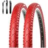 maxxi4you Kenda K-935 - 2 copertoni per bicicletta, colore rosso 40-622 (28 x 1,5) con leva per pneumatici