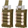ZJIEYU 2 Tasche Porta Caricatori da 5,56 Con Passanti per Cartucce Calibro 12, Tasca Porta Caricatori MOLLE con Apertura Superiore, per Attività Sportive All'aperto e Softair(Brown)