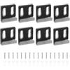 Funnytek Set di 8 clip per specchio in metallo, con ampio canale, clip per specchio con viti, cuscinetti in gomma, resistenti hardware per montaggio senza cornice, piastrelle da parete (argento)