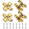 QUARKZMAN 4Pcs Cerniere Nascoste Per Porte Di Armadio, 1.65 x 0.45 180 Gradi Cerniere A Croce Nascoste Per Porte Invisibili Di Scatole In Legno, Oro