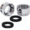 ZLYY Adattatore aeratore per rubinetto per depuratore d'acqua, connettore maschio da 20 mm femmina x 1 mm a 22 mm, adattatore per rubinetto, raccordo in ottone, aeratore per bagno e cucina (argento, 2