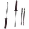 SKIR'CO 600 rivetti ciechi verniciati, 3,2 x 16 mm, in alluminio, DIN 7337, mandrino in acciaio, rivetti pop, punte da trapano incluse (marrone cioccolato RAL 8017)