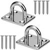 Lahviuu Piastre per Occhielli in Acciaio Inox, 2 Pcs M8 Piastra con Occhiello Gancio da Muro, per Ponti della Nave (Quadrato)