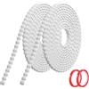 Hengrongshen Modanatura Adesiva per Pareti Bianco (6M x 8mm) Cornice Adesiva in PVC Flessibile, Verniciabile, con Bordo a Perle 3D per Boiserie, Bordo Decorativo per Mobili, Specchi e Piastrelle