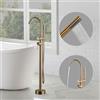 ARCORA Rubinetto Vasca a Pavimento, Miscelatore Vasca Autoportante, Rubinetto da Vasca da Bagno a Colonna con Doccetta, Girevole 360°, Rame e Acciaio Inox, Cartuccia Ceramica, Oro