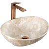 Rea - Lavabo Da Appoggio Sofia Savana Matt In Ceramica,Beige, Ovale 41X34,5X15cm