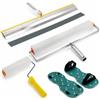 QWORK® Kit di Strumenti per Cemento Autolivellante, Gunite Spike Scarpe per epossidici Pavimenti, Set di rulli di sfiato, Rastrello Autolivellante per Raschietto in Acciaio Inossidabile