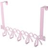 Hemobllo Gancio da Porta Rosa a Forma di Fiocco 5 Ganci in Ferro, Appenditutto Murale Facile da Installare per Asciugamani e Cappelli in Camera da Letto e Bagno per Ragazze