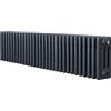Monster Shop Radiatore Tradizionale a 4 Colonne 300 x 1370 mm Riscaldamento Centrale Orizzontale Grigio Antracite Opaco in Acciaio al Carbonio con Staffe Kit di Fissaggio e Spazzola Pulizia