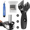 Bcuuozeeing Set di tagliatubi a cricchetto, per tubi in rame, 8 - 29 mm, con 3 rotella di ricambio e utensili per sbavatura, tagliatubi per acciaio inox, tubo di rame, plastica, alluminio, nero