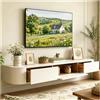 JUNFUNNLE Mobile TV Sospeso 140 cm Bianco, Mobile Porta TV per Soggiorno con 2 Ante a Ribalta 1 Sportelli, Madia Consolle per TV, per Soggiorno Cucina Sala