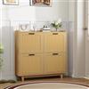 YNYHTER Scarpiera da ingresso, con 4 ante, scarpiera stretta, con cassetti, scarpiera, corridoio (colore rovere, 100 x 24 x 95 cm)