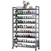 Gaoxianglin 5/7/9 Ripiani Scarpiera con 4 Ruote, Bambù Scaffale Porta Scarpe Scaffale Portascarpe Organizzatore Scarpe Regolabile per Corridoio Armadio Entrata, Contenere 20-50 paia di Scarpe e Stivali(Color:9T