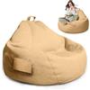 MeYuxg Pouf XL, Bean Bag per adulti, Solo Rivestimento (Senza Imbottitura),100 x 120 cm, per Pouf Sacco Adultes con chiusura lampo, per esterni Living Room Decor (Caffè Chiaro)