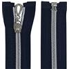 Aerzetix - C64076 - Set di 10 Cerniere Lampo a Spirale N°5 50cm separabile autobloccante - Rete in Nylon Argento - tiretto cursore in Metallo - Colore Blu Scuro - merceria