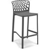 REDÒKASA Sgabello in polipropilene ARKO con poggiapiedi H65, MADE IN ITALY, resistente ai raggi UV, design moderno, ideale per sala da pranzo, cucina, bar, ristoranti o giardino (1, Grigio Metal)