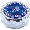 LE GEMME DI VENEZIA Scatola PORTAPILLOLE Argento 925 con MURRINE Coperchio in Vetro di Murano Made in Italia