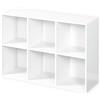 KARAT Scaffale di Riordinamento per il Soggiorno, Elegante a Sei Scomparti - Libreria per Camera - in Robusto Cubico - Modello Vermont, Bianco, 29,8 P x 91,2 L x 61 H cm