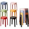 Makamsui 6 sgabelli impilabili in plastica, sgabelli da bar rotondi portatili con schienale scoperto, capacità di carico 150 kg, sedie leggere e colorate per casa, aula all'aperto, cucina e caffè