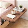Zinueen Comodino pieghevole da appendere al letto, organizer da letto e ripiano sospeso in legno (30 x 20 cm) - Comodino salvaspazio e scaffale per dormitorio degli studenti (noce)
