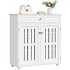 Yaheetech Scarpiera Portascarpe con Cassetto e Ripiani Regolabili in Altezza Mobile Compatto Scarpiere a 2 Ante 78 x 37 x 86 cm per Ingresso Corridoio Soggiorno Bianco