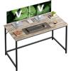 VASAGLE Scrivania per Computer, Postazione Lavoro, 60 x 120 x 76 cm, Scrivania da Ufficio, Studio Camera da Letto Soggiorno, Greige Melange e Nero Inchiostro LWD039B02
