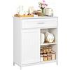 WOLTU Credenza Cucina, Mobile Buffet con Cassetto e Porta Scorrevole, Mobiletto Cucina Salvaspazio in Legno, Ripiano Regolabile, per Soggiorno, Sala da Pranzo, 70x30x80,2 cm, Bianco
